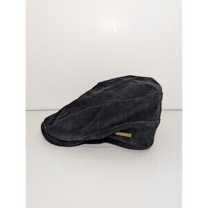 Stetson Classic Men's Suede Leather Ivy Golf Newsboy Hat Medium Black STW46-BLK2